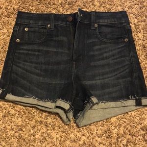American Eagle super high rise jean shorts